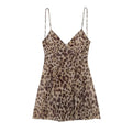 MUJER Leopard Print Tulle Mini Dress for Women