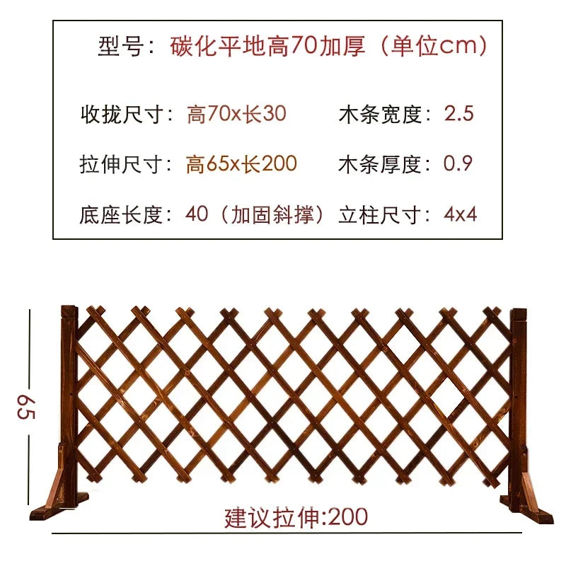 Expandable Spruce Wood Fence Indoor Outdoor Pet Barrier Garden Divider