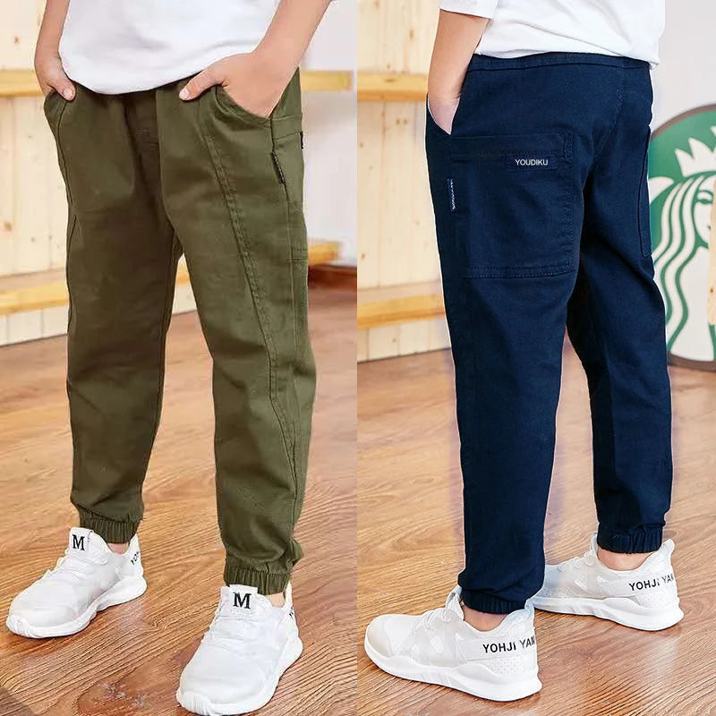 Boys Casual Cargo Pants Cotton Blend for Ages 7 to 13