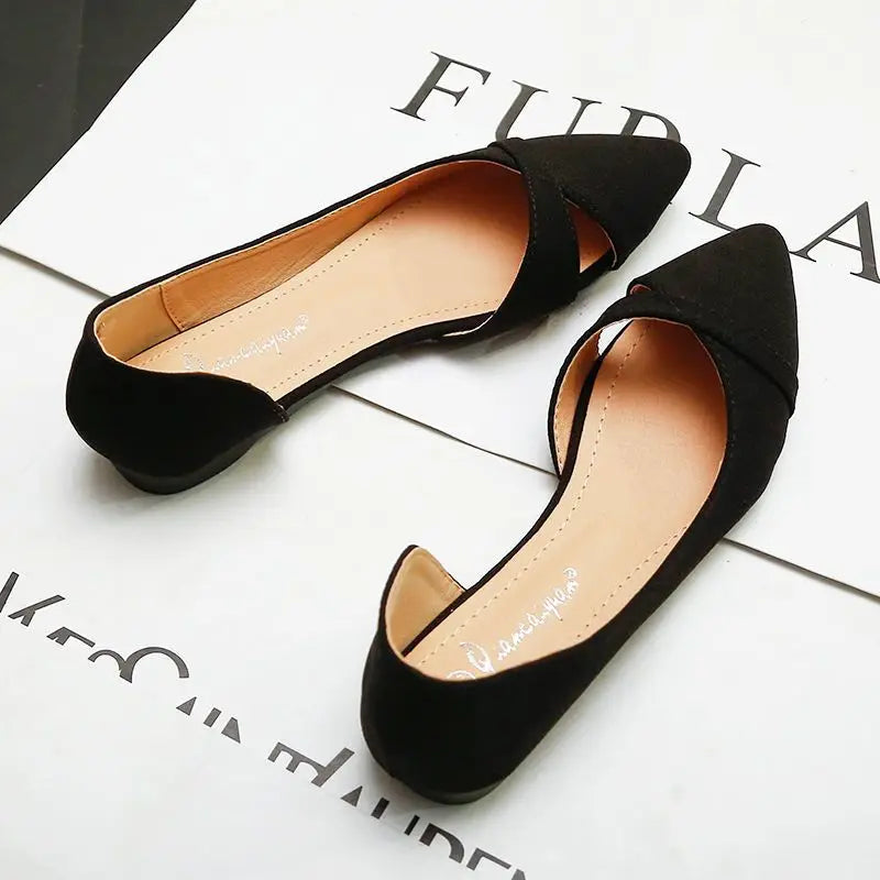 Elegant Pink Slip-On Flats for Women with Pointed Toe Size 39
