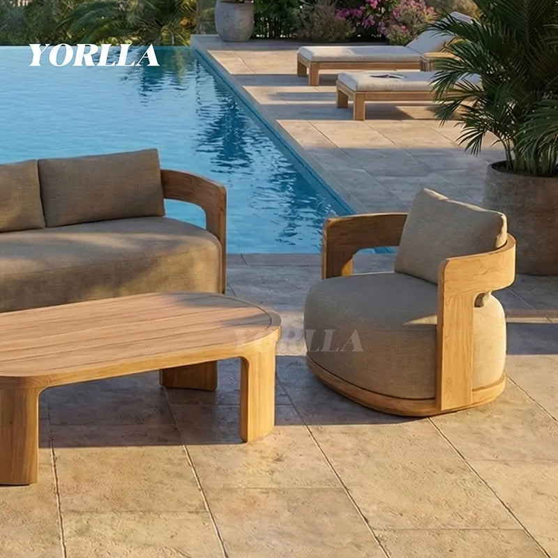 Luxury Teak Garden Sofa Set for Outdoor and Indoor Use