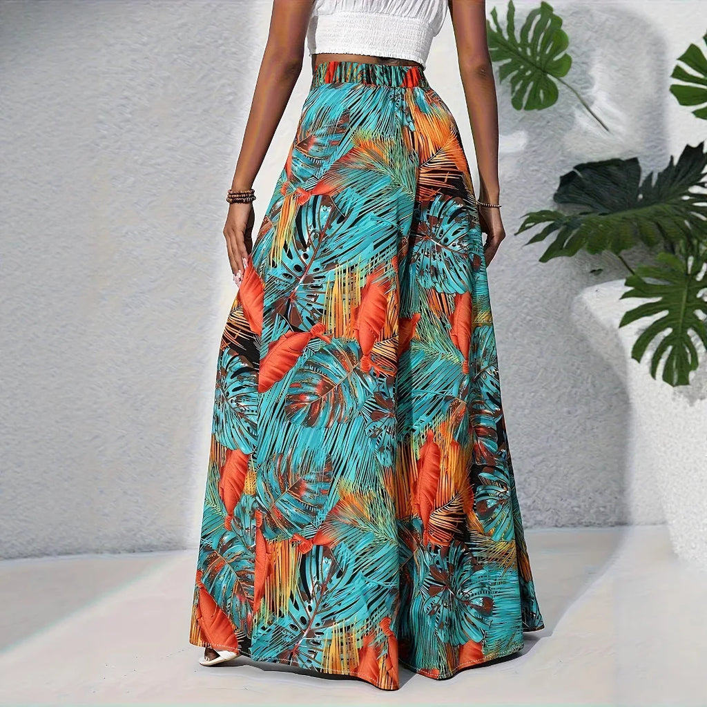 High Waist Wide Leg Pants for Women in Casual Resort Style