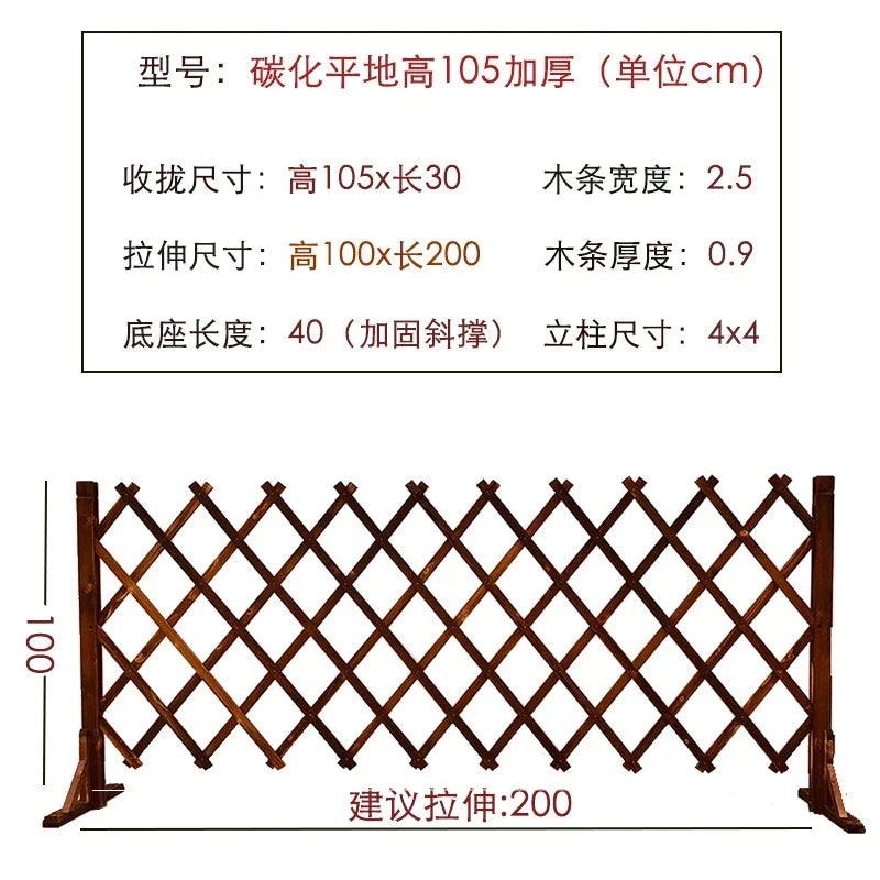Expandable Spruce Wood Fence Indoor Outdoor Pet Barrier Garden Divider