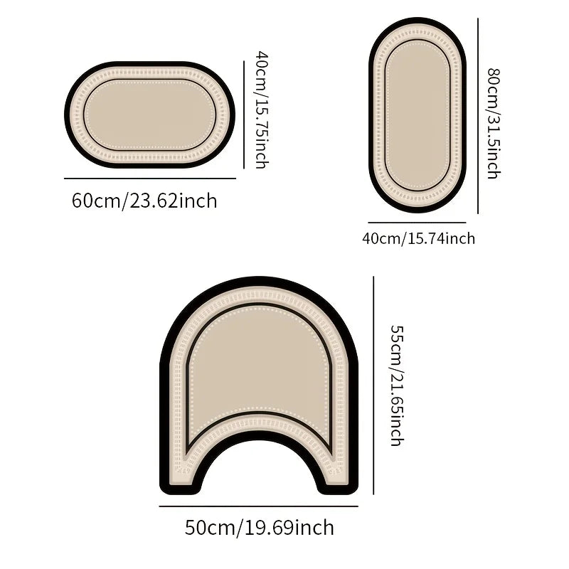 Diatom Mud Bathroom Floor Mat Set - Waterproof and Non-Slip