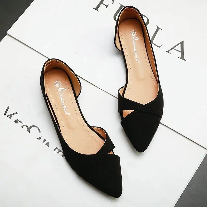 Elegant Pink Slip-On Flats for Women with Pointed Toe Size 39