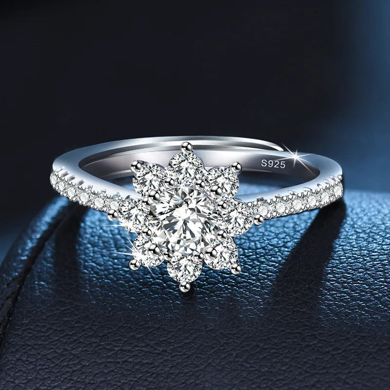 925 Sterling Silver Classic Zircon Ring for Women