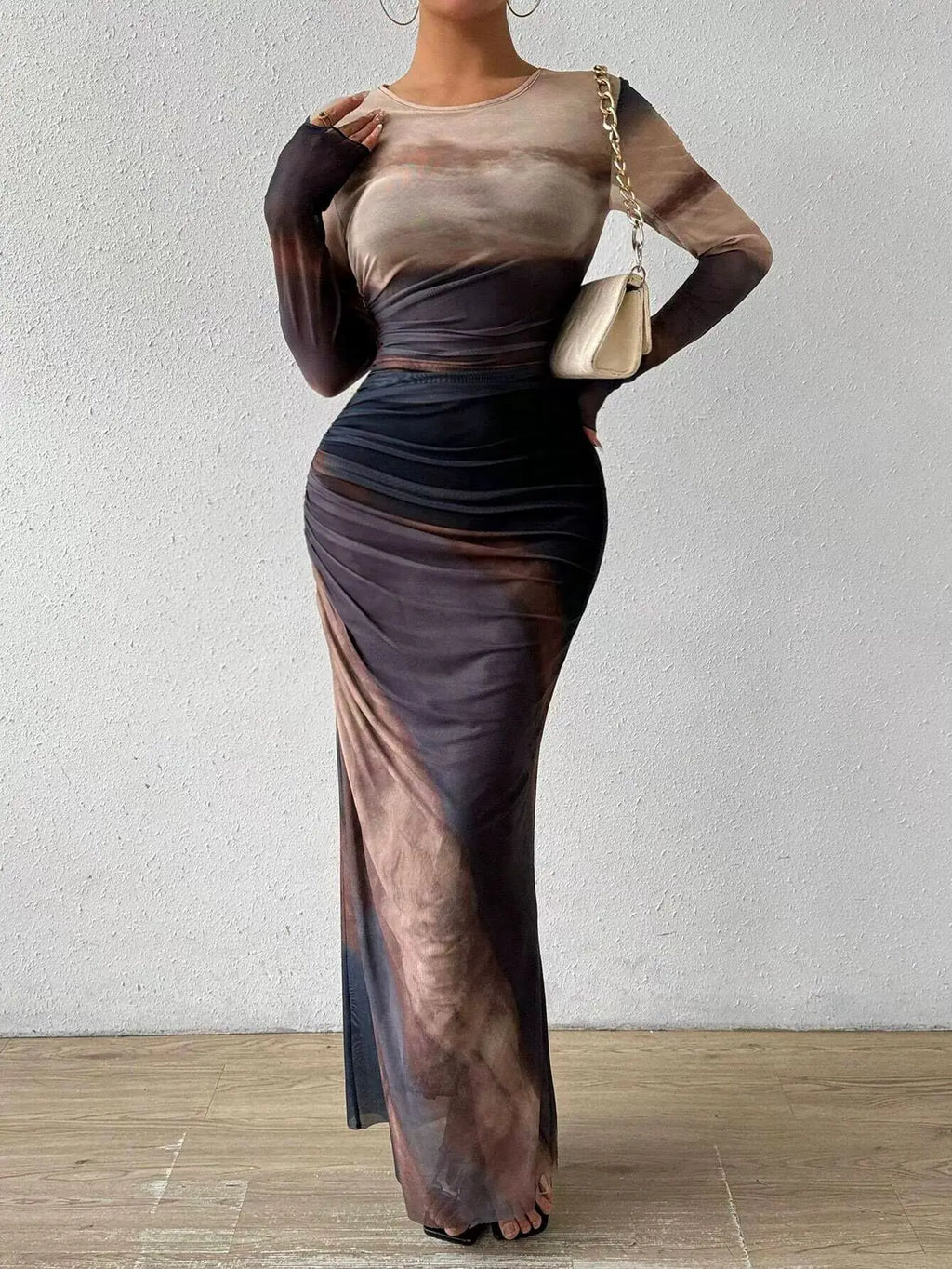 Women's Vintage Halter Maxi Dress in Polyester for Juniors