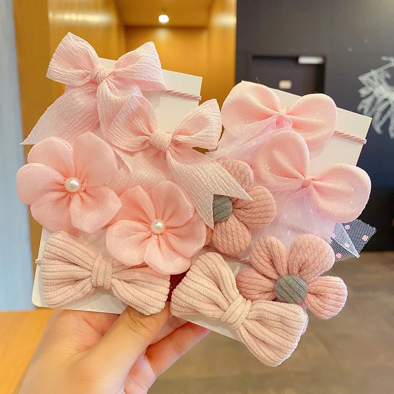 Aesthetic Hair Scrunchies for Girls - 10pcs Canvas Headbands