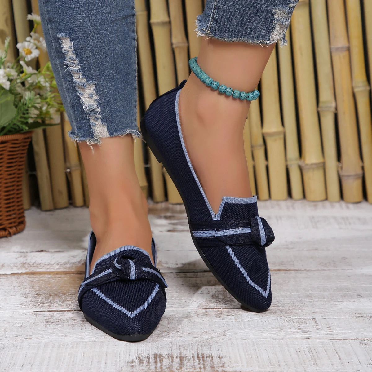 Fashion Pointed Toe Slip-On Flat Shoes for Women