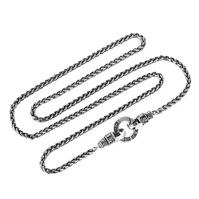 New 925 Sterling Silver Necklace Woven chain For Men Women Fashion Clavicle Chain Necklaces Wedding Party Jewelry Gift