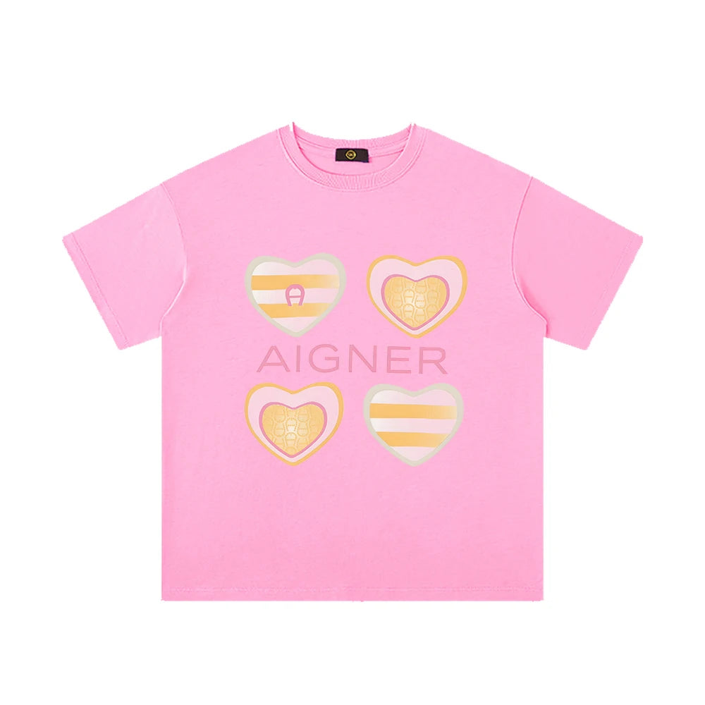 Girls' Cotton Summer T-Shirt with O-Neck Design