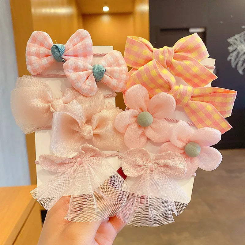 Aesthetic Hair Scrunchies for Girls - 10pcs Canvas Headbands