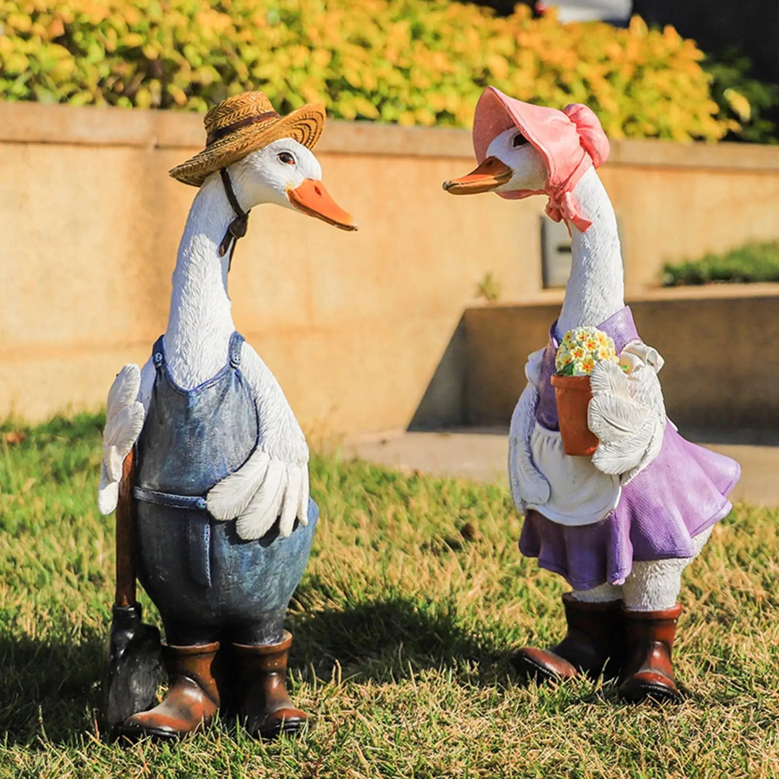 Charming Resin Duck Garden Statue for Outdoor Decor