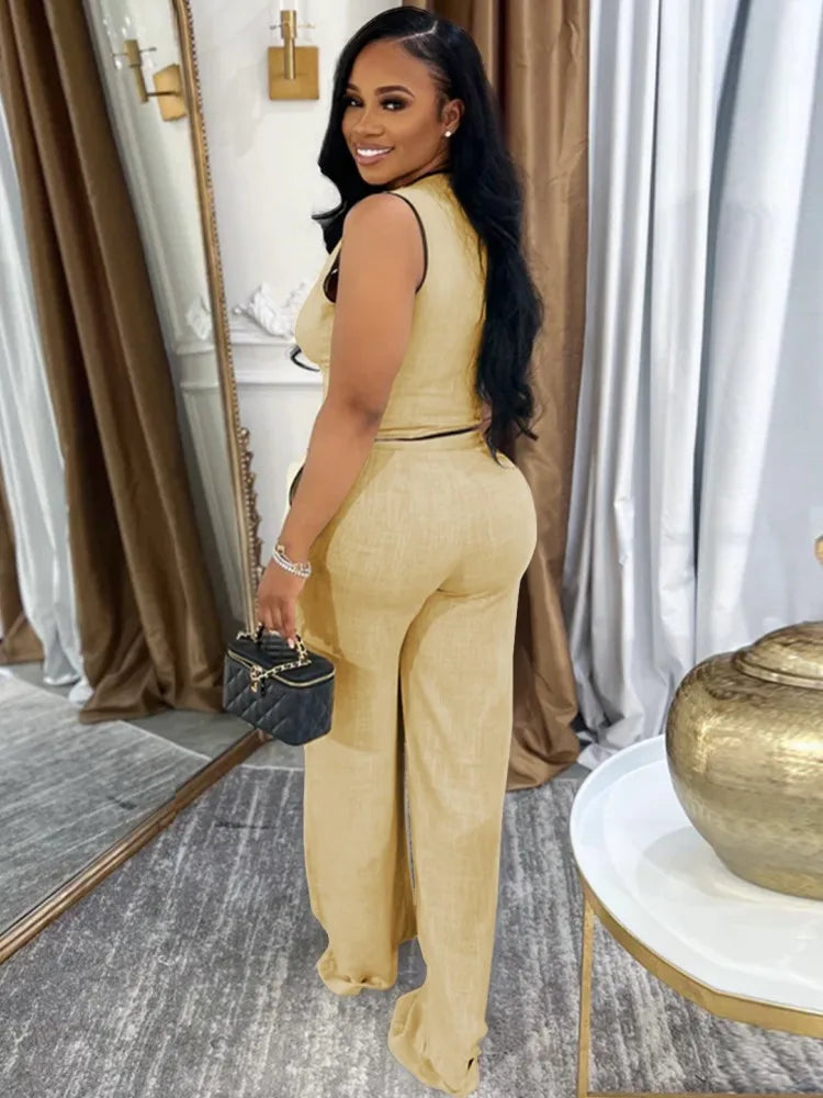 Elegant Black Two Piece Women Set for Summer 2025