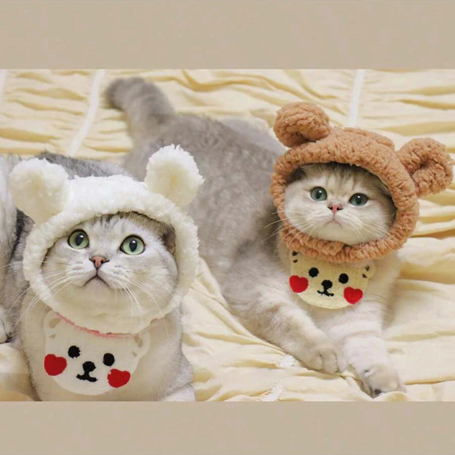 Soft Plush Headwear for Cats and Small Dogs