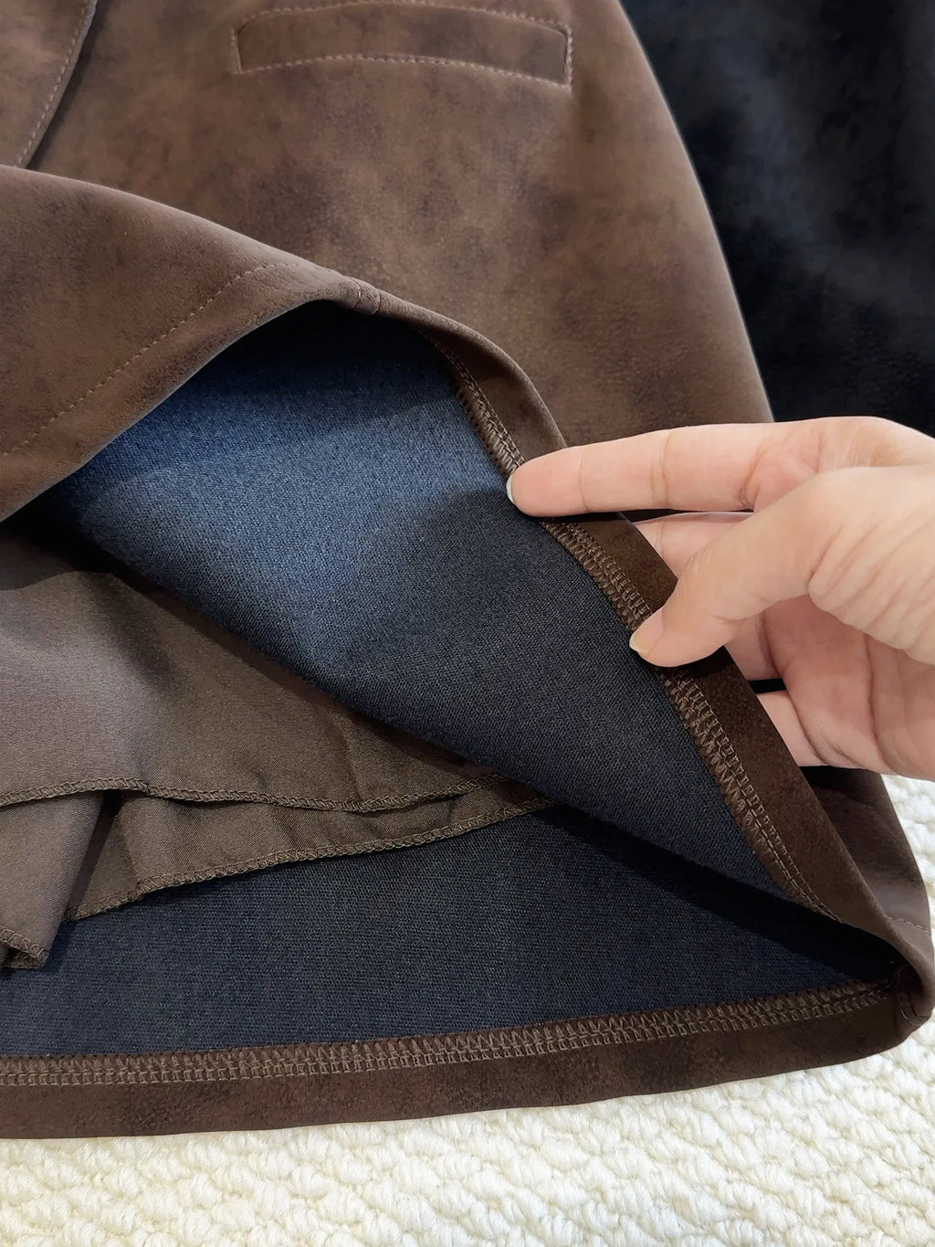 Suede Mini Skirt for Women - Casual A-Line Style