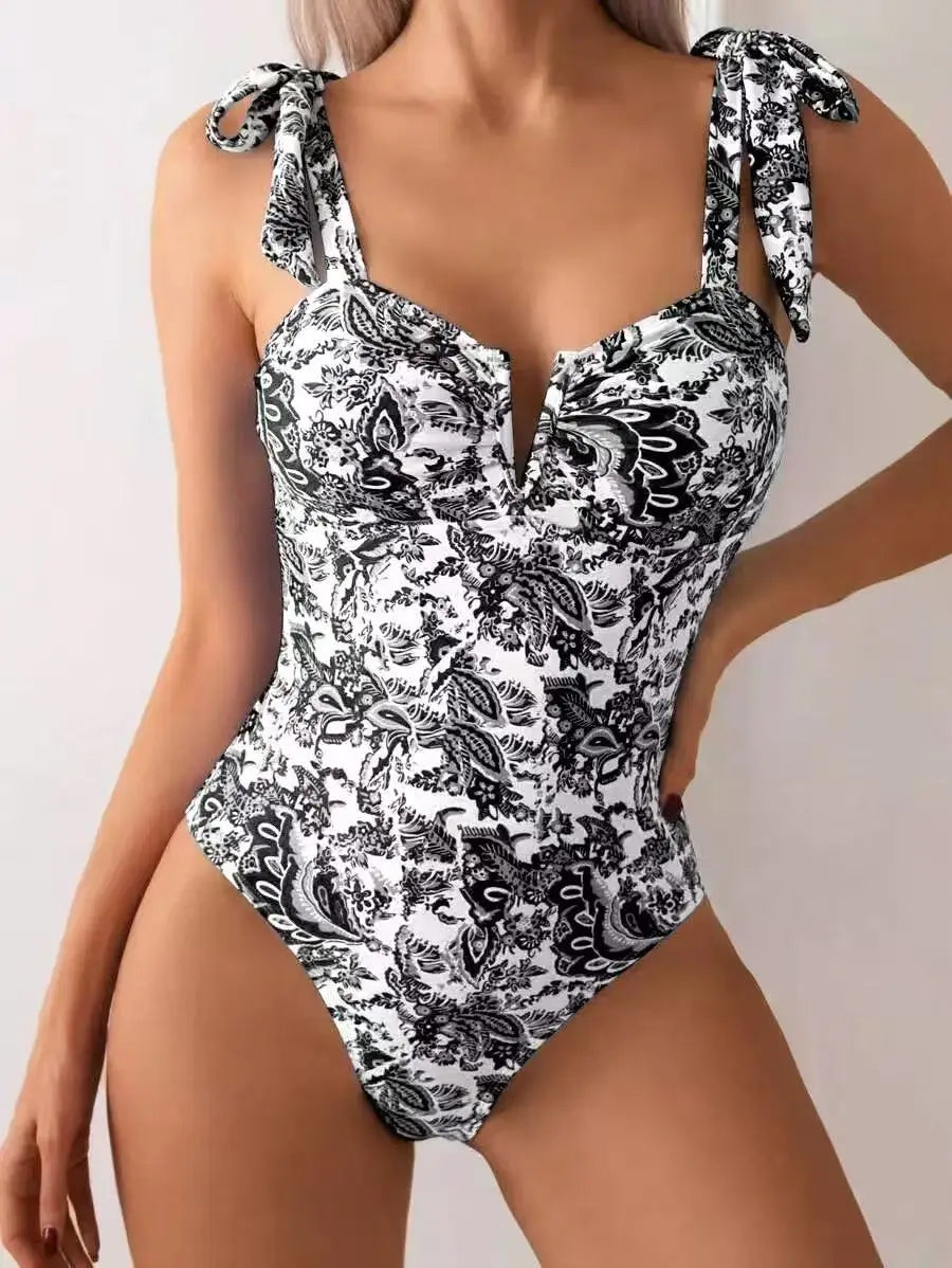 Women Sexy One-Piece Swimsuit with Adjustable Straps