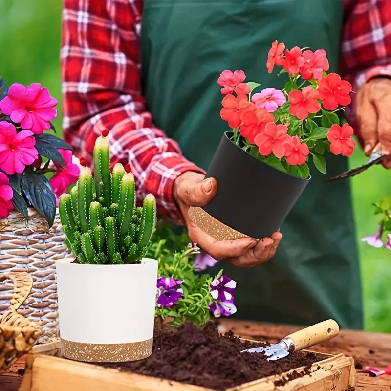 Modern Plastic Plant Pot Set for Indoor and Outdoor Use