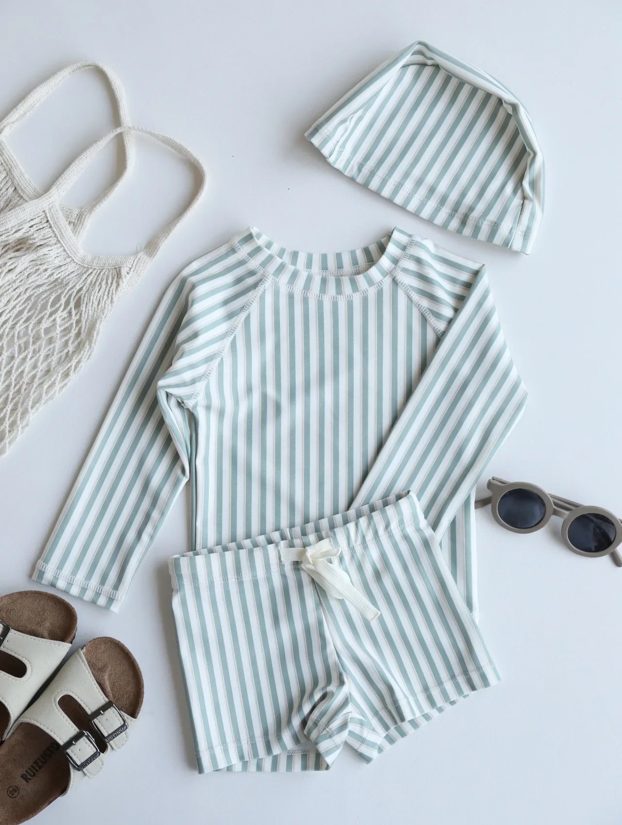 Boys Long Sleeve Swimwear Set for Summer Vacation Beach