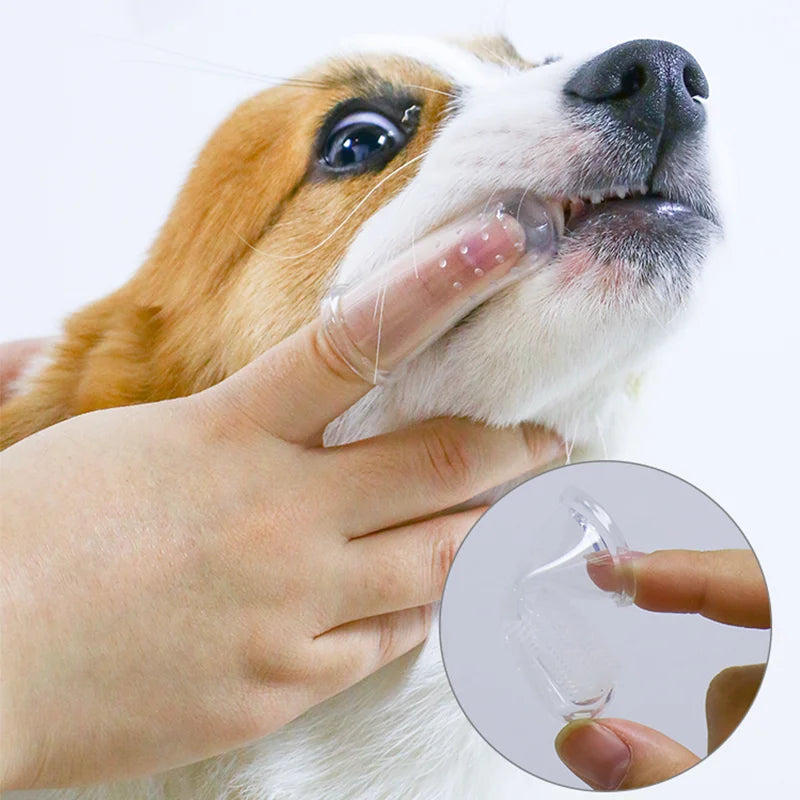 Super Soft Silicone Finger Toothbrush for Dogs and Cats