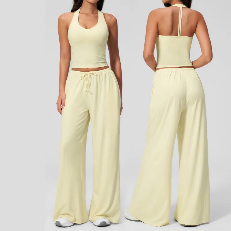 BIANHUI Women's Quick-Dry Yoga Set with Beauty Back Strap