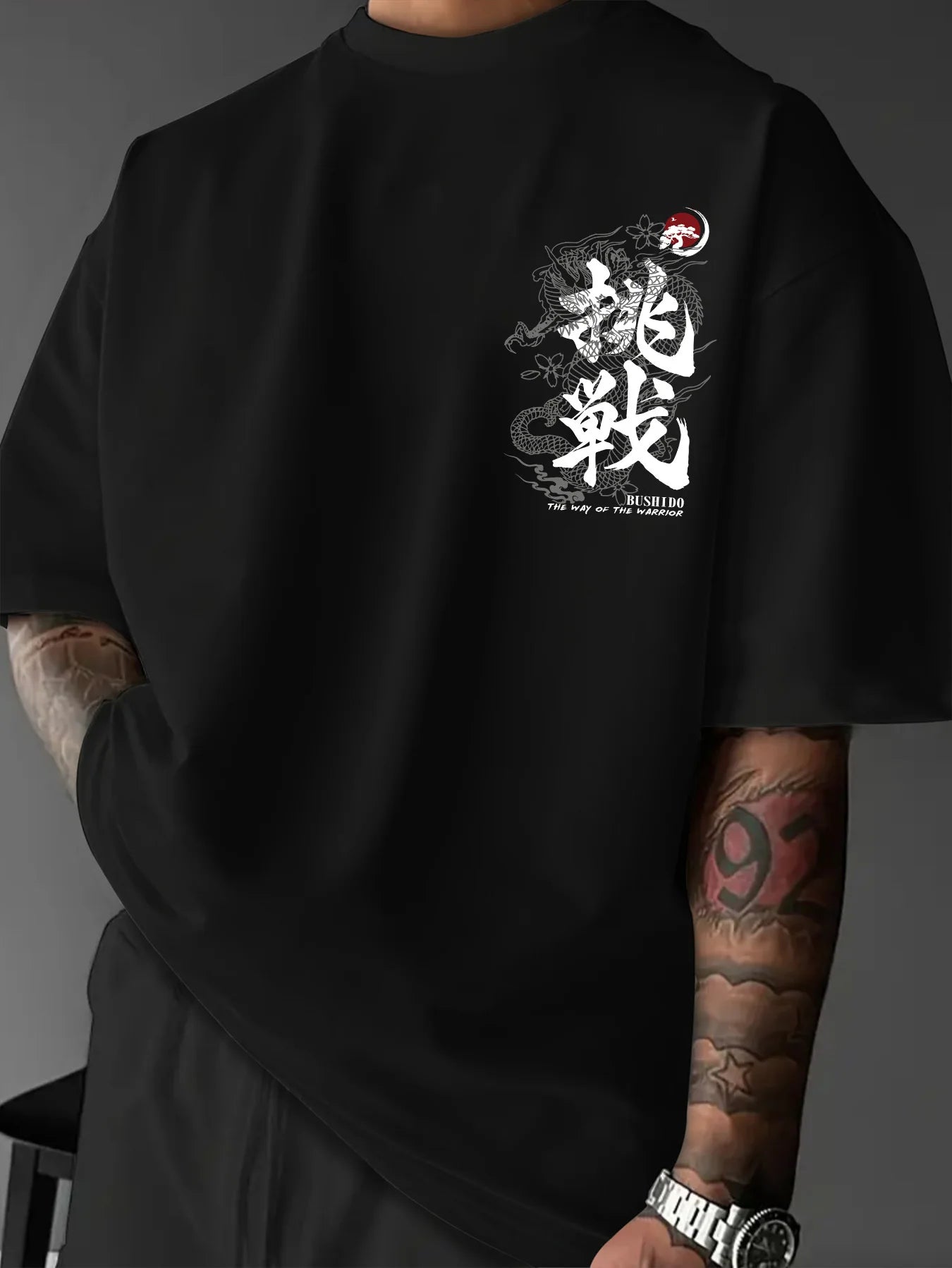 100% Cotton Men's T-shirt Street Style Short-sleeved Top with Dragon Pattern Print Suitable Summer Daily Commuting Casual Wear