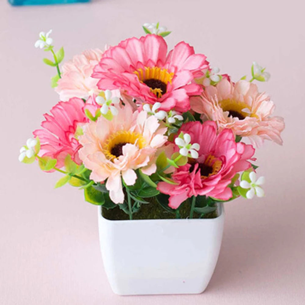 Purple Rose Artificial Potted Plant for Home and Garden
