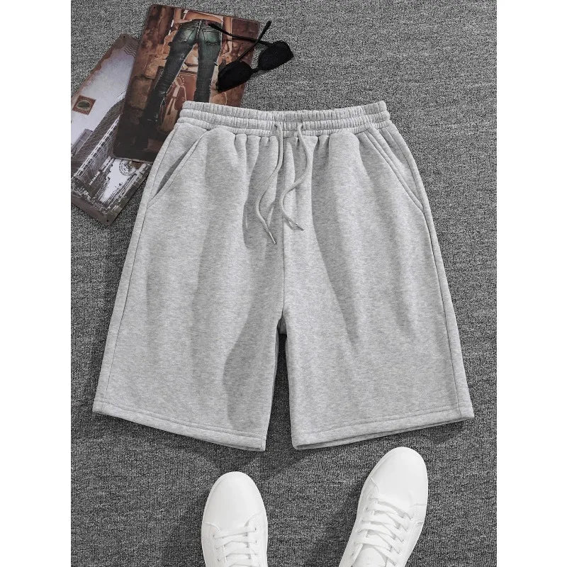 Men's Casual Black and White Shorts for Spring and Summer