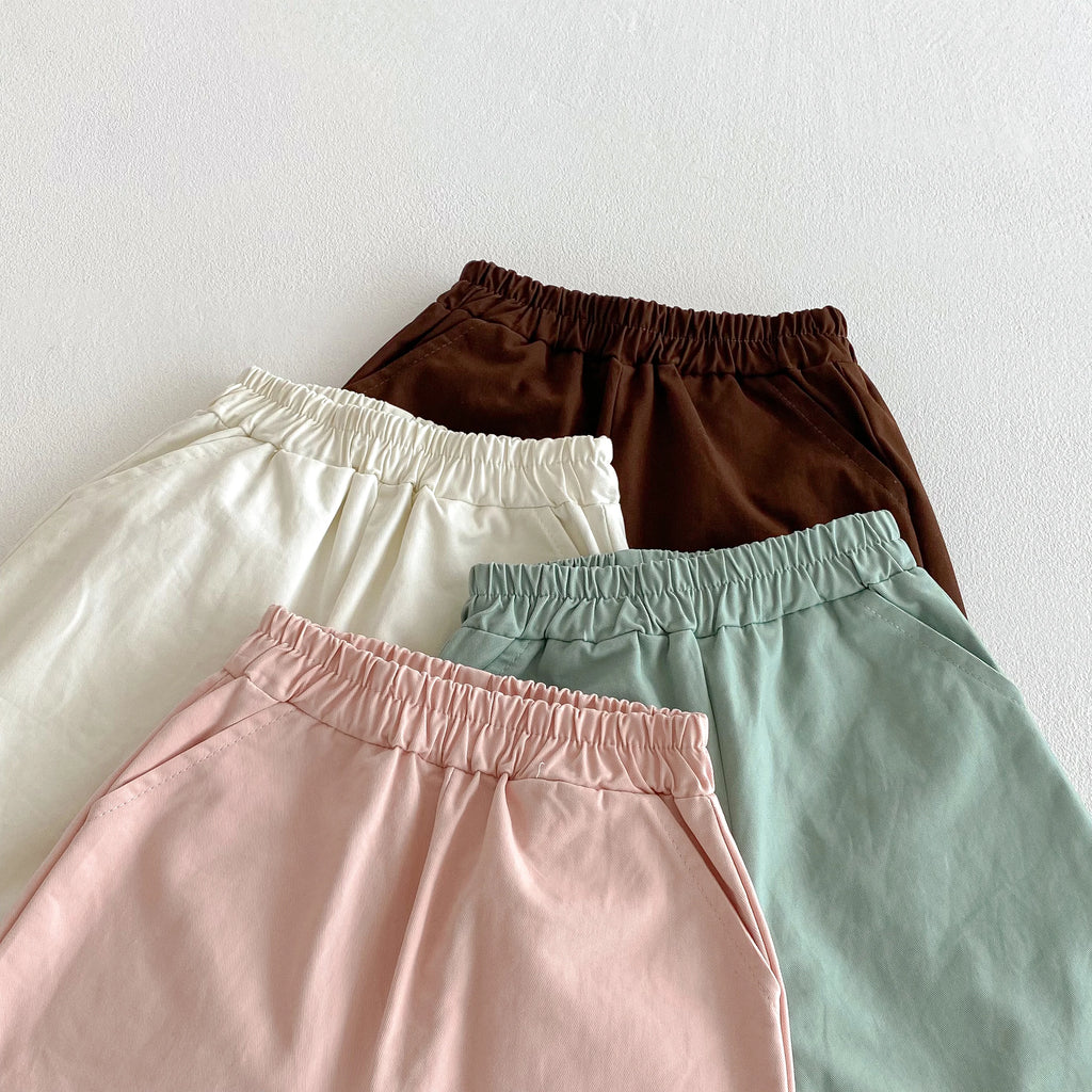 Cotton Elastic Waist Pants for Toddlers in Multiple Colors