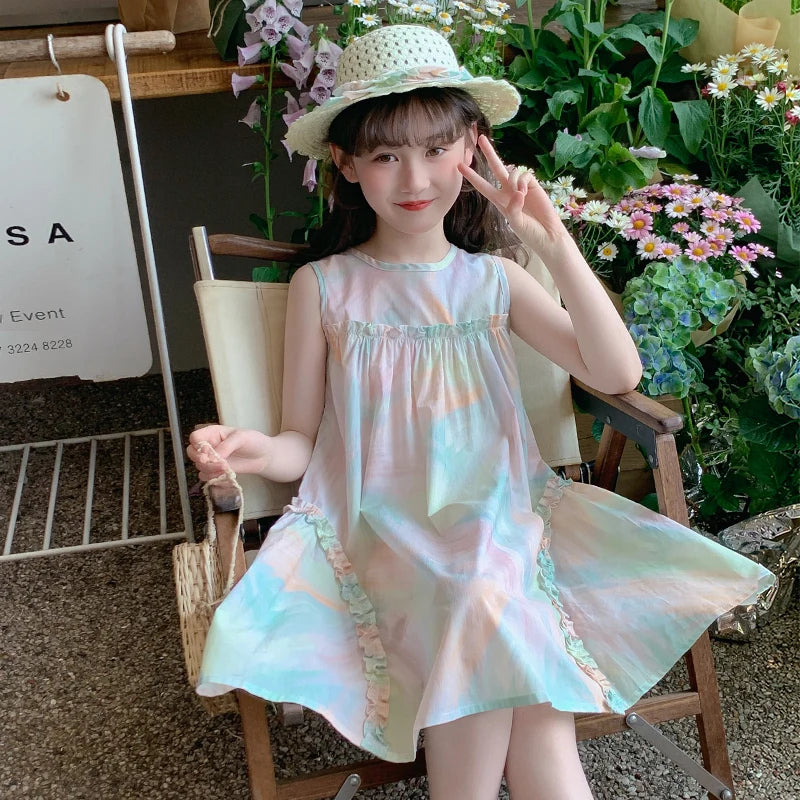Girls Cute Cotton Summer Dress for Ages 4-6