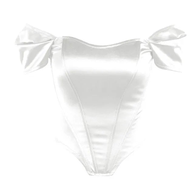 Elegant Women’s Bustier Top in Solid Polyester for Summer