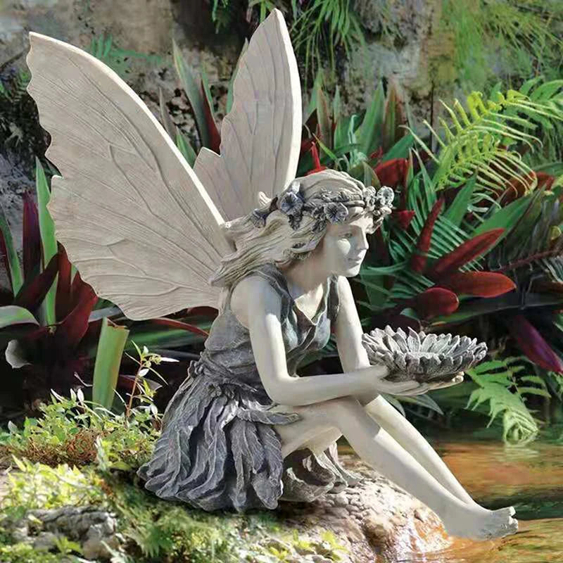 Resin Fairy Statue Garden Ornament for Outdoor Decoration