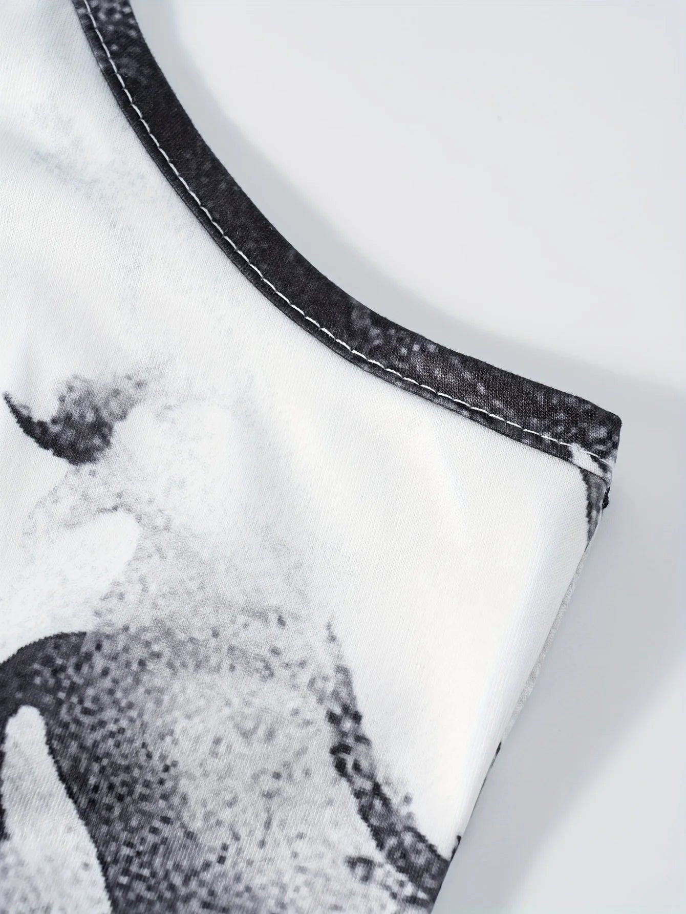 Black and White Abstract Marble Print Maxi Dress for Women