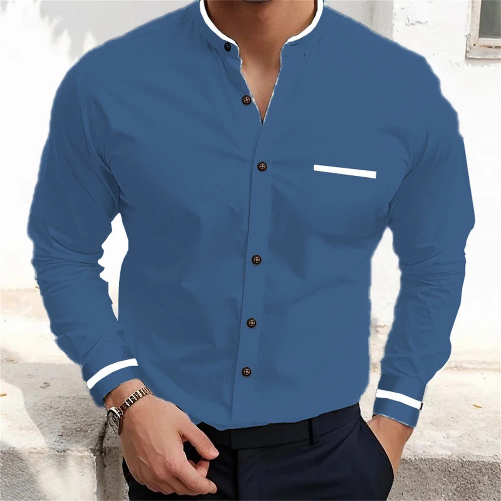 Men's Casual Long Sleeve Shirts in Solid Colors for Everyday Wear