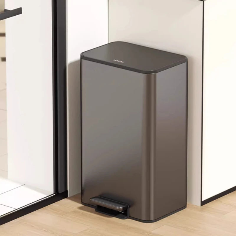 Large Capacity Stainless Steel Kitchen Bin in Italian Style