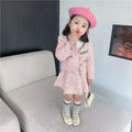 Girls Tweed Coat and Skirt Set for Kids Autumn Fashion