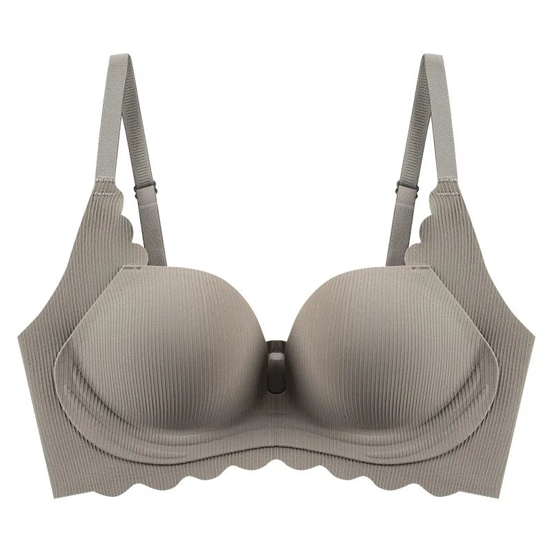 Red Underwear For Women With Small And Flat Chests, Push-up To Make Them Look Bigger, Seamless, Wire-free Bra, Thickened