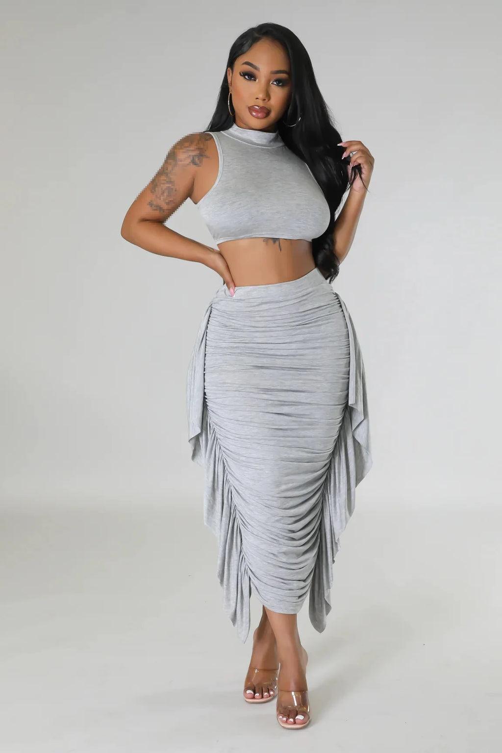 Stylish Summer Two Piece Set for Women in Elastane and Polyester