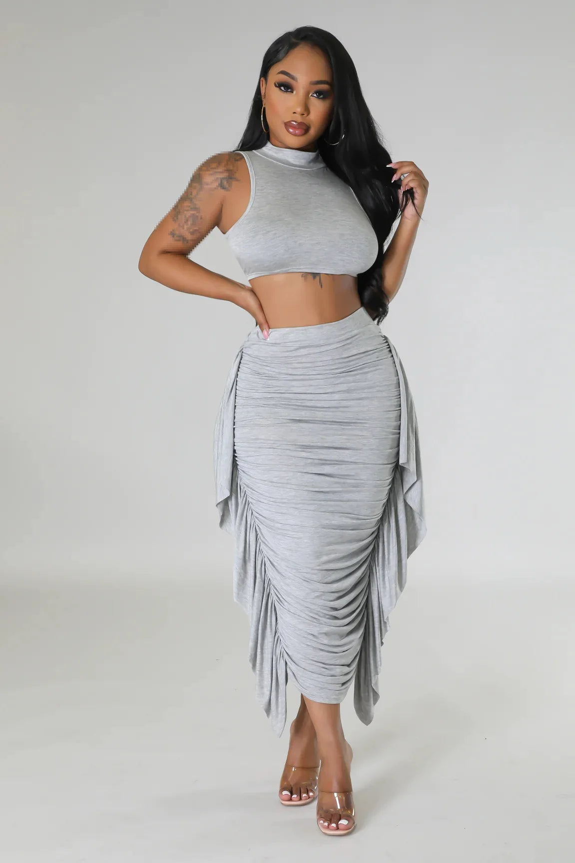 Stylish Summer Two Piece Set for Women in Elastane and Polyester