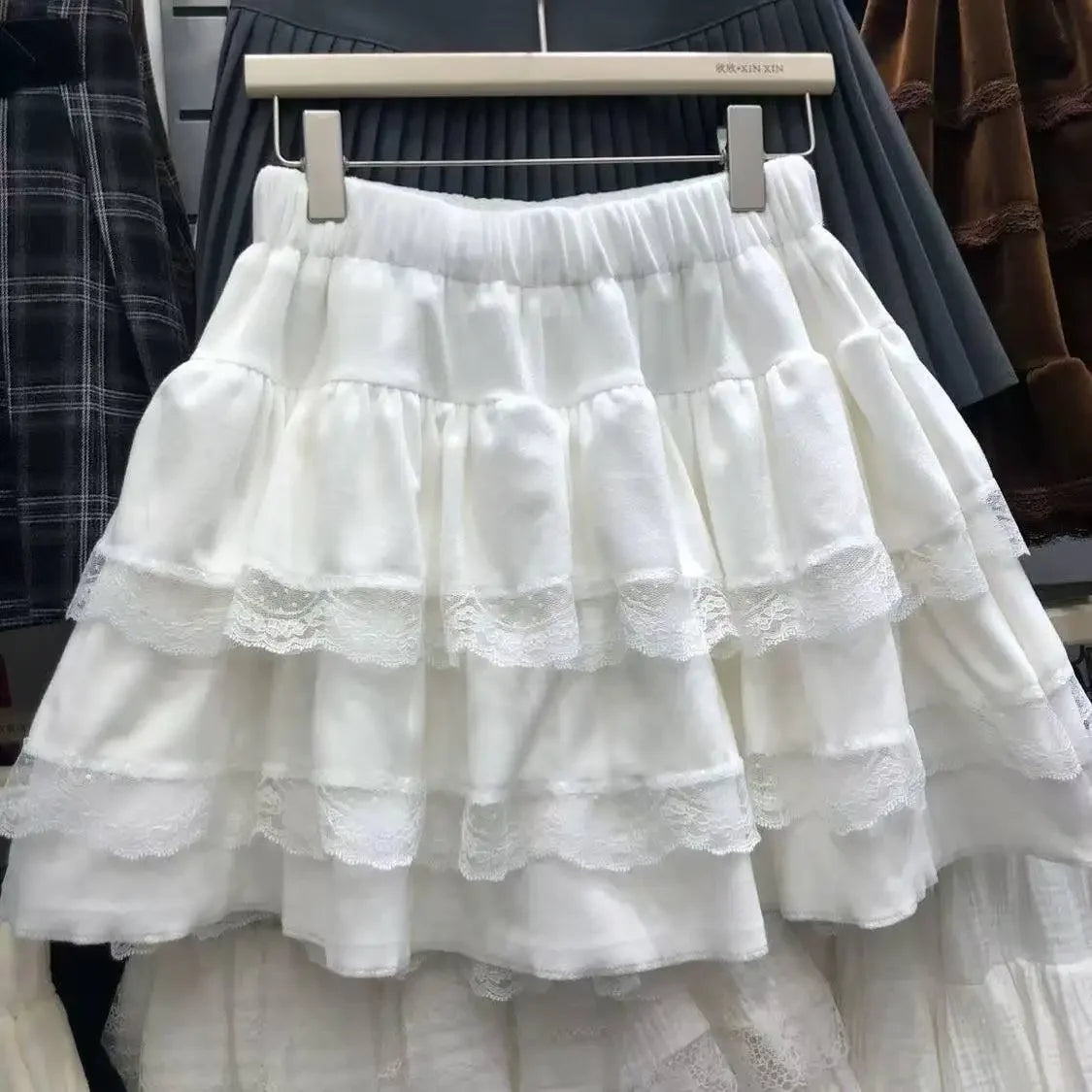 Japanese Y2k Ruffled Plaid Skirt for Women in Casual Style