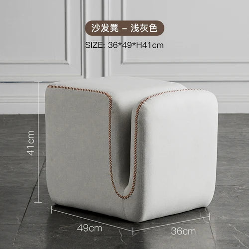 Nordic Fabric Ottoman Stool for Living Room and Hallway