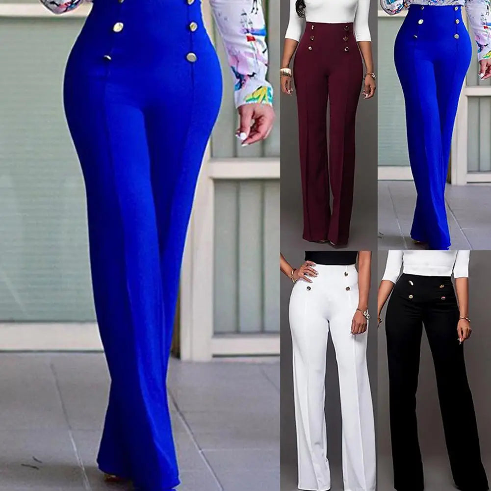 Women High Waist Wide Leg Pants for Casual Autumn Wear