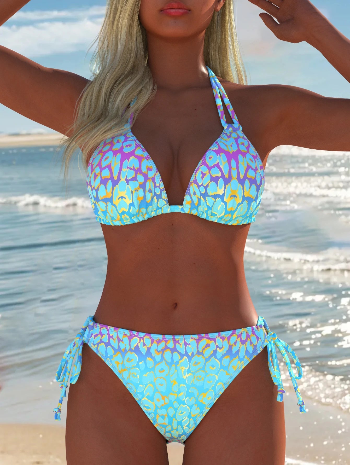Luxury Women's Modern Print Two Piece Bikini Set
