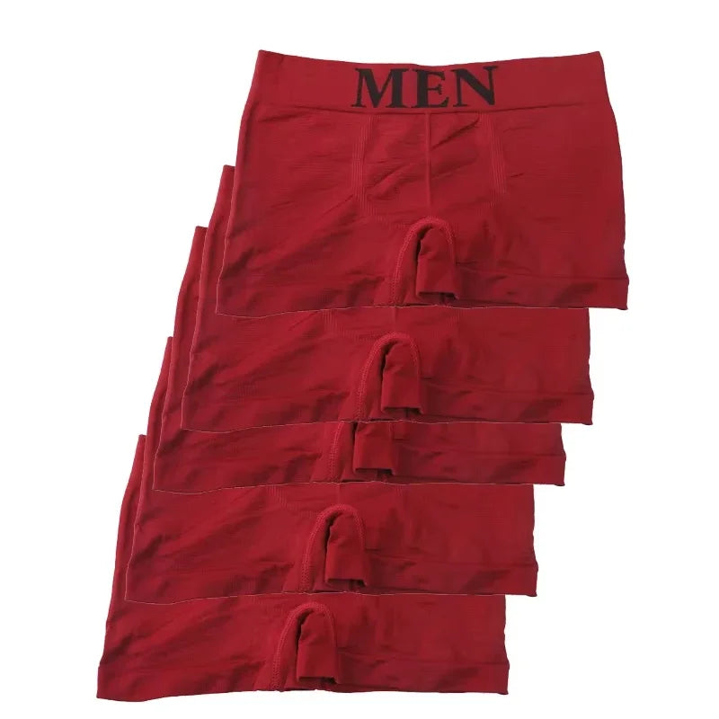 Men's High Elastic Boxer Briefs Soft Cotton Stretch Shorts