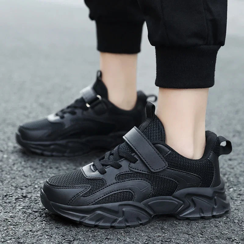 Comfortable Black and White Kids Sneakers for Boys 4 to 6 Years