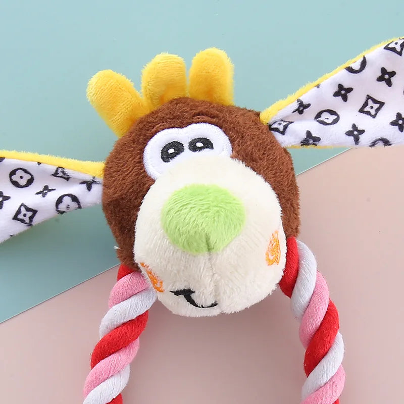 Soft Fleece Plush Toys for Dogs and Cats with Cotton Rope