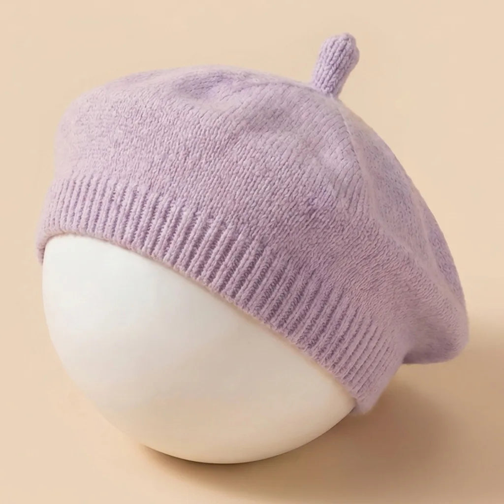 Solid Color Baby Beret Hat for Spring Infant Protection