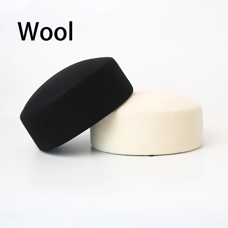 Wool Beret Hat for Women in Beige Khaki White Casual Style