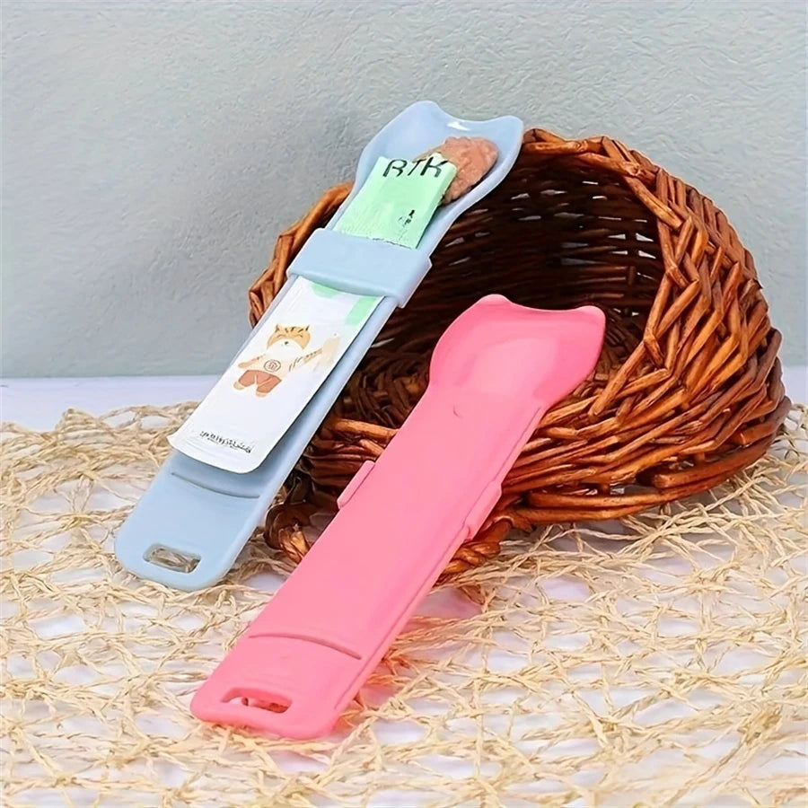 Cat Strip Squeeze Spoon for Mess-Free Feeding