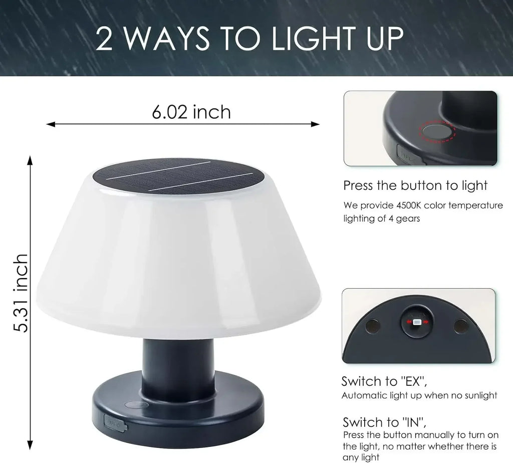 Dimmable Solar LED Garden Lamp with ABS Body for Outdoor Use